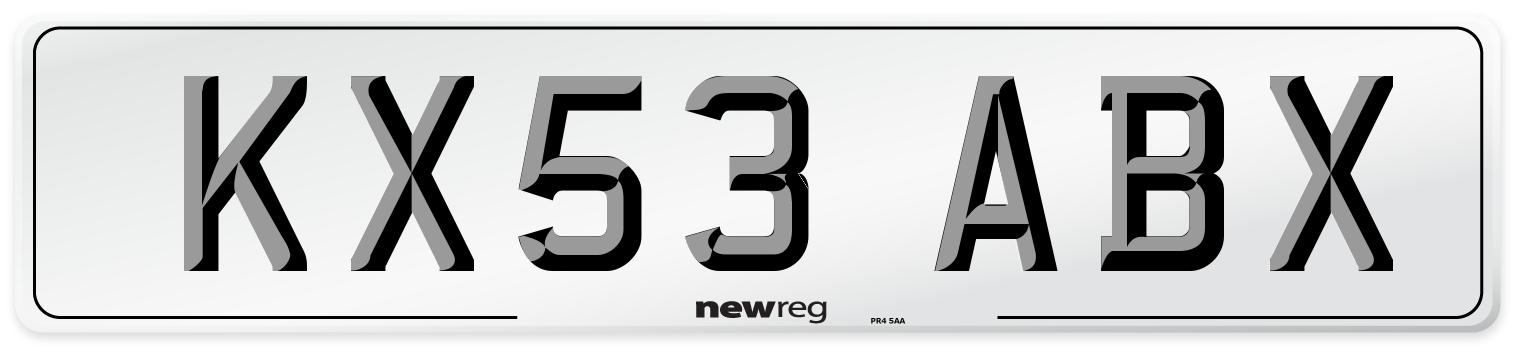 KX53 ABX Number Plate from New Reg